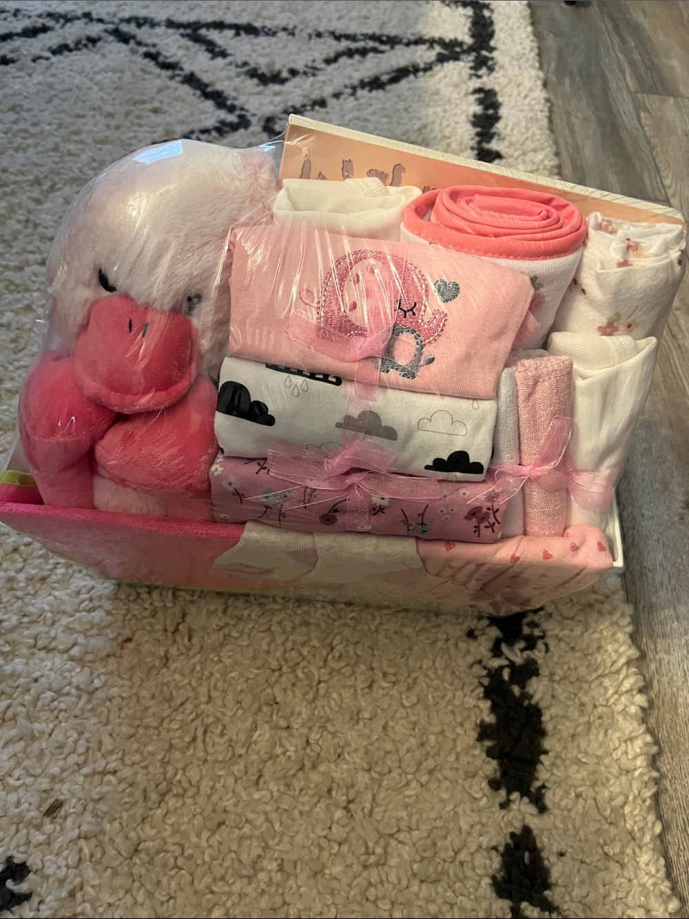 Pink Baby Gift Set - Plush lovey & Essentials